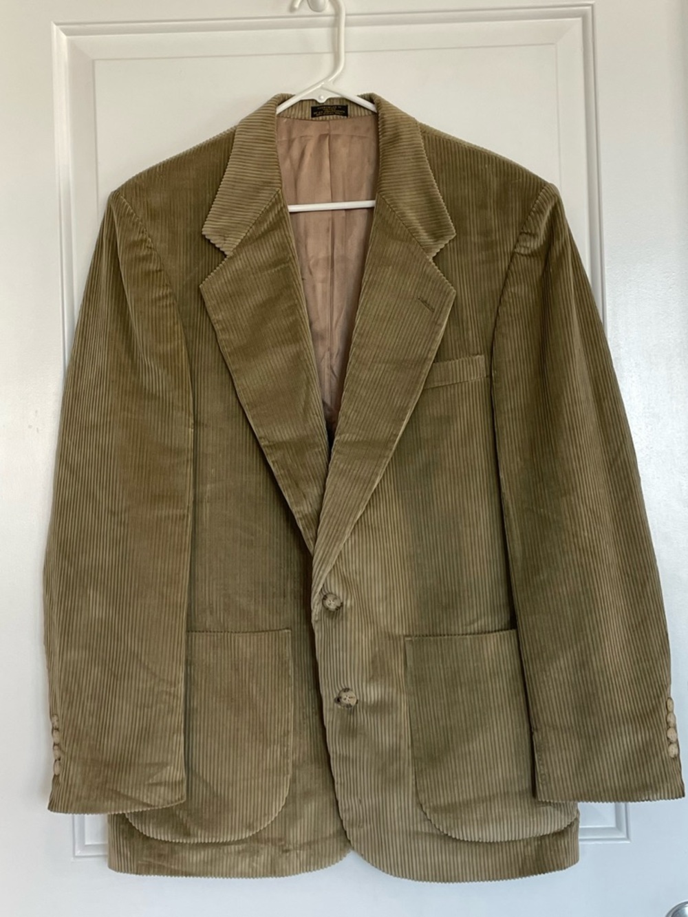 Wide Wale Corduroy Vintage Holbrook Sport Jacket Blazer 40R Academia Brown Tan